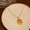 A fringed, embossed star-studded, diamond-encrusted pendant snake bone chain with an aged French court style, a light luxury accessory, and a high-end stainless steel decorative necklace Specification image